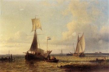穏やかな中での輸送 アブラハム・ハルク・シニアのボートの海の風景 Oil Paintings